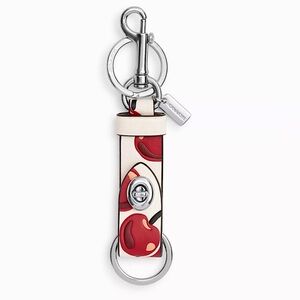 NWT! COACH Trigger Snap Bag Charm w Cherry Print CZ088